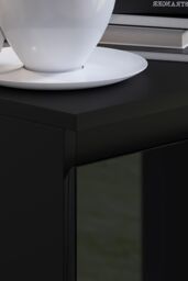 FWStyle 4 Drawer Gloss Chest Of Drawers Bedroom Storage Tall Slim Design in Black - thumbnail 2