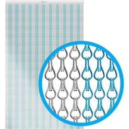Xterminate Aluminium Fly Blind Door Screen Chain Curtain Silver & Blue - Size: 1 - thumbnail 1