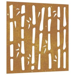 Berkfield Home Garden Wall Decoration 55x55 cm Corten Steel Bamboo Design in Brown - thumbnail 2