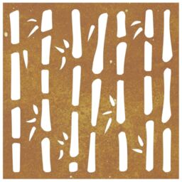 Berkfield Home Garden Wall Decoration 55x55 cm Corten Steel Bamboo Design in Brown - thumbnail 4