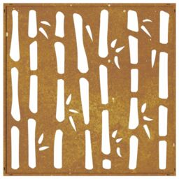 Berkfield Home Garden Wall Decoration 55x55 cm Corten Steel Bamboo Design in Brown - thumbnail 5