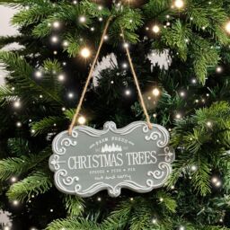 Melody Maison Green & White Christmas Trees Hanging Sign - 18cm X 10.5cm in Blue - Size: 18 cm X 10.5 cm - thumbnail 4