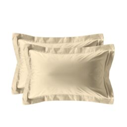 Snug City Luxury 200TC Oxford Border Pillowcase Pair Soft Feel in Cream - Size: Standard Pillow Case - thumbnail 2