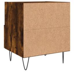 Berkfield Home Modern Bedside Cabinets 2 pcs Smoked Oak 40x35x47.5 cm Engineered Wood in Brown - thumbnail 9