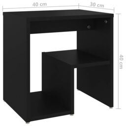 Berkfield Home Bed Cabinet Black 40x30x40 cm Engineered Wood - Size: 40 x 30 x 40 cm - thumbnail 6