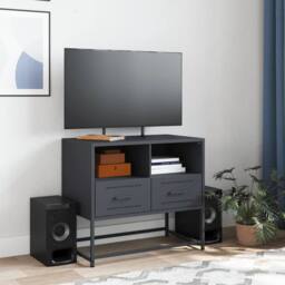 Berkfield Home TV Cabinet Anthracite 68x39x60.5 cm Steel in Dark Grey - thumbnail 3