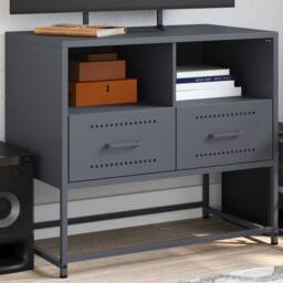 Berkfield Home TV Cabinet Anthracite 68x39x60.5 cm Steel in Dark Grey - thumbnail 2