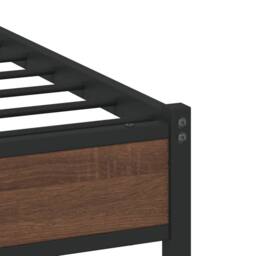 Berkfield Home Metal Bed Frame without Mattress Brown Oak 80x200 cm - thumbnail 8