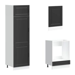 Berkfield Home 7 Piece Kitchen Cabinet Set Kalmar Black Engineered Wood - thumbnail 5