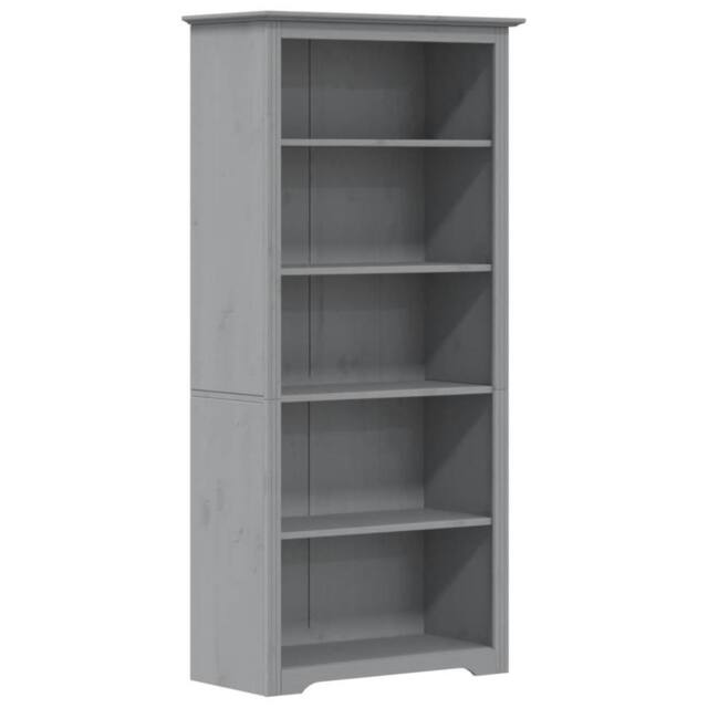 Berkfield Home Bookcase BODO Grey 80x38x180 cm Solid Wood Pine 5-Tier - Size: 80 x 38 x 180 cm - image 1