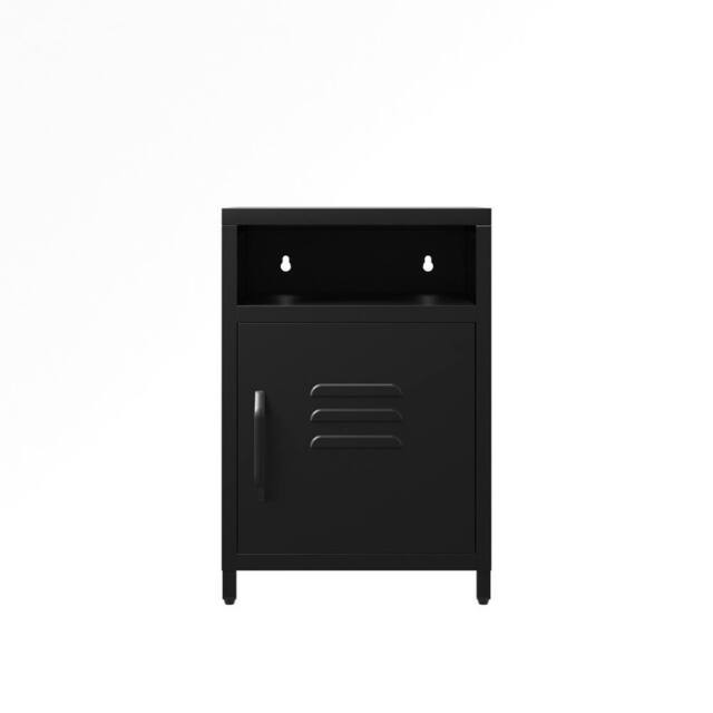 Lemon Pavilion Furniture Dillon Bedside Cabinet - Steel - Black - Flat Packed - image 1