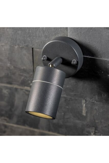 CGC Lighting 'Mia' Dark Grey Stainless Steel GU10 Adjustable Outdoor Wall Light IP44 - image 1