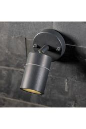 CGC Lighting 'Mia' Dark Grey Stainless Steel GU10 Adjustable Outdoor Wall Light IP44 - thumbnail 1