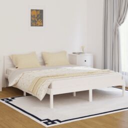 Berkfield Home Day Bed Solid Wood Pine 160x200 cm King Size White