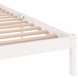 Berkfield Home Day Bed Solid Wood Pine 160x200 cm King Size White - thumbnail 6