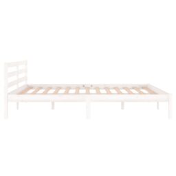 Berkfield Home Day Bed Solid Wood Pine 160x200 cm King Size White - thumbnail 5