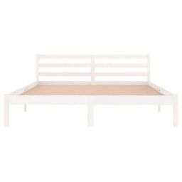 Berkfield Home Day Bed Solid Wood Pine 160x200 cm King Size White - thumbnail 4