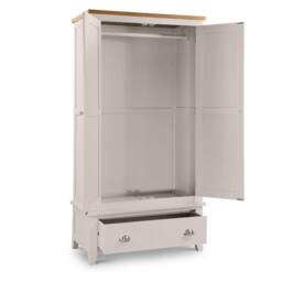 Cheshire Premium Westbury 2 Door & 1 Drawer Wardrobe in Elephant Grey - thumbnail 2