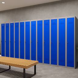 Phoenix Safe Company Personal Locker Grey Body & Blue Door with Key Lock, PL1130GBK - Size: 180 cm x 100 cm - thumbnail 8