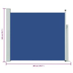 Berkfield Home Patio Retractable Side Awning 100x300 cm Blue - thumbnail 8