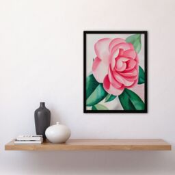 Artery8 Camelia Winter Rose Flower Watercolour Painting Framed Art Print in Pink - Size: A4 - thumbnail 4