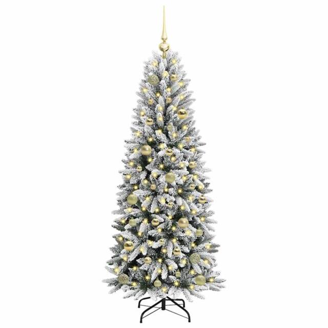 Berkfield Home Green Artificial Christmas Tree with 150 LEDs White 63 x 63 x 150 cm - image 1