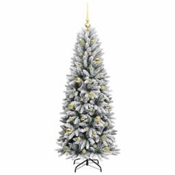 Berkfield Home Green Artificial Christmas Tree with 150 LEDs White 63 x 63 x 150 cm - thumbnail 4