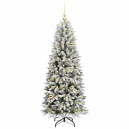 Berkfield Home Green Artificial Christmas Tree with 150 LEDs White 63 x 63 x 150 cm - thumbnail 1