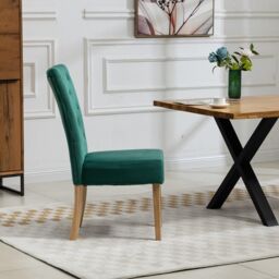 Artemis Home Pienza Velvet Dining Chairs - Set of 2 in Green - thumbnail 4