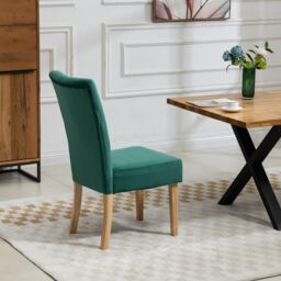 Artemis Home Pienza Velvet Dining Chairs - Set of 2 in Green - thumbnail 5