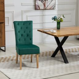 Artemis Home Pienza Velvet Dining Chairs - Set of 2 in Green