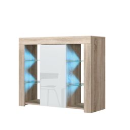 Creative Furniture Harbor Sideboard 97cm - A Stylish & Functional Cabinet with Gloss Doors & LED Lights in Light Oak - thumbnail 6