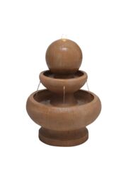 Living and Home Electric Garden Fountain Outdoor Rockery Decoration with LED Light in Brown