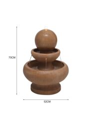 Living and Home Electric Garden Fountain Outdoor Rockery Decoration with LED Light in Brown - thumbnail 2
