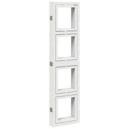 Berkfield Home Room Divider 6 Panels White Solid Wood Paulownia - thumbnail 6