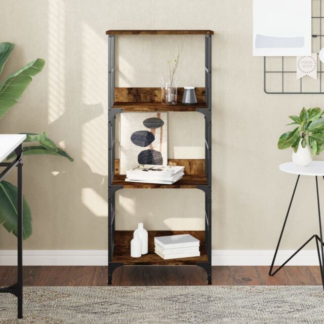 Berkfield Home Bookshelf Smoked Oak 50x33x117.5 cm Engineered Wood in Brown - image 1