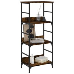 Berkfield Home Bookshelf Smoked Oak 50x33x117.5 cm Engineered Wood in Brown - thumbnail 3