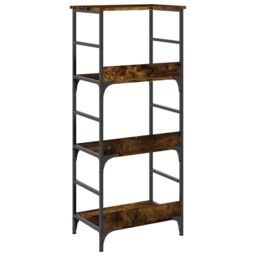 Berkfield Home Bookshelf Smoked Oak 50x33x117.5 cm Engineered Wood in Brown - thumbnail 5