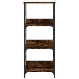 Berkfield Home Bookshelf Smoked Oak 50x33x117.5 cm Engineered Wood in Brown - thumbnail 4
