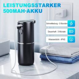 NESTLUNE 380ML Automatic Soap Dispenser in Black - thumbnail 4