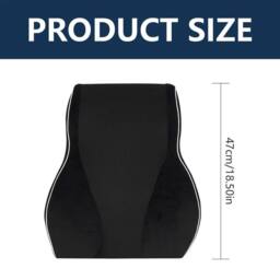 EONLION Lumbar Back Support Cushion Car Seat in Black - Size: 100 cm x 190 cm - thumbnail 2