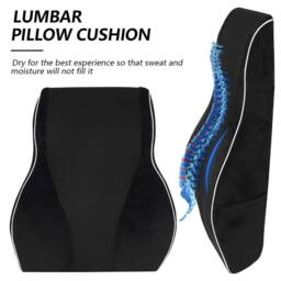 EONLION Lumbar Back Support Cushion Car Seat in Black - Size: 100 cm x 190 cm - thumbnail 5