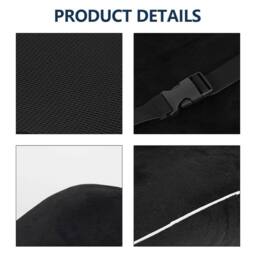 EONLION Lumbar Back Support Cushion Car Seat in Black - Size: 100 cm x 190 cm - thumbnail 3