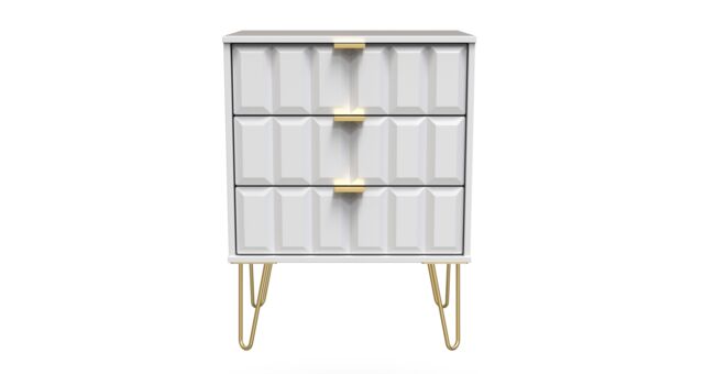 Ready Assembled 2 U Metro 3 Drawer Chest (Ready Assembled) in White - Size: Medium - image 1