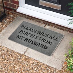 Nicoman Spaghetti Novelty UV Print Funny Door Mat 75 x 45cm - Please HIDE All Parcels From My Husband in Grey - Size: 44 cm x 70 cm - thumbnail 2