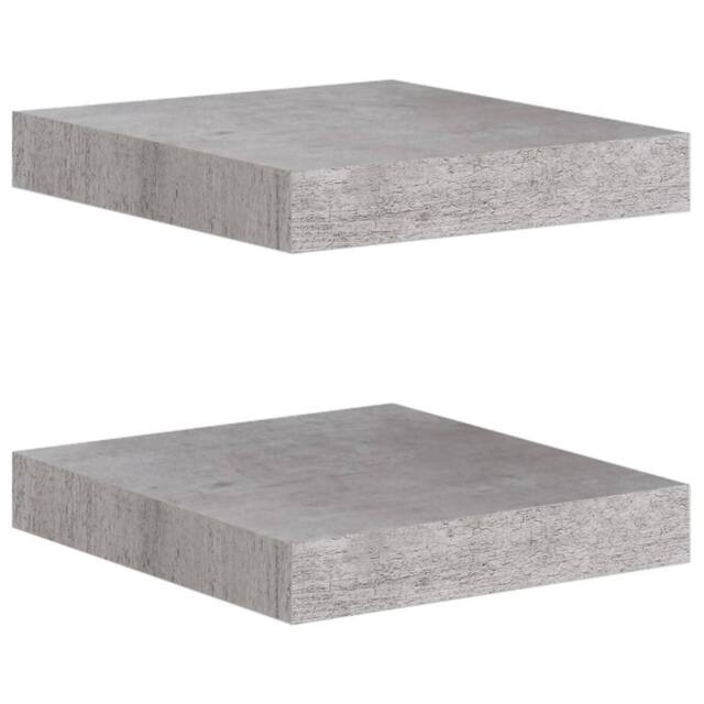 Berkfield Home Floating Wall Shelves 2 pcs Concrete Grey 23x23.5x3.8 cm MDF - image 1