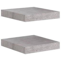 Berkfield Home Floating Wall Shelves 2 pcs Concrete Grey 23x23.5x3.8 cm MDF - thumbnail 1