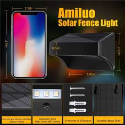 Obasyhig Colorful Solar Outdoor Waterproof Wall Light in Black - thumbnail 2