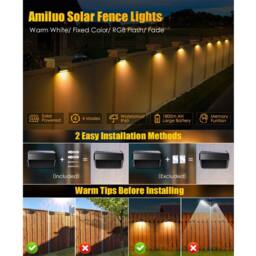 Obasyhig Colorful Solar Outdoor Waterproof Wall Light in Black - thumbnail 9