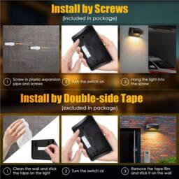 Obasyhig Colorful Solar Outdoor Waterproof Wall Light in Black - thumbnail 8